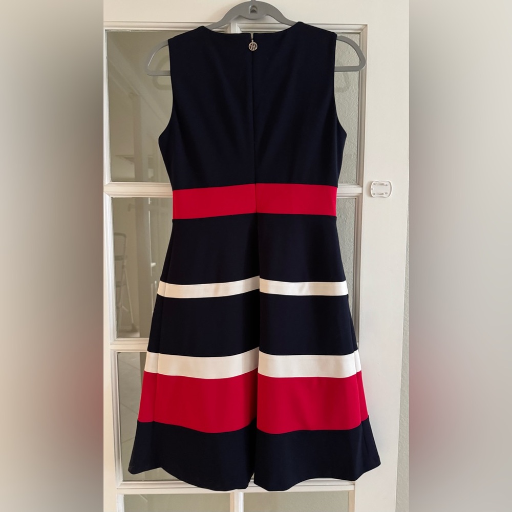 Tommy Hilfiger Black and Red A-Line Mini Dress